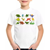 Camiseta Infantil Tipos De Dino Dinossauros T-rex Menino