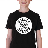 Camiseta Infantil Willie Nelson 100% Algodão