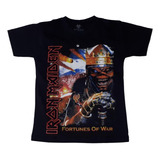 Camiseta Iron Maiden Fortunes Of War Preta Rock Metal Epi103