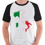Camiseta Italia Mapa Bandeira