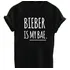 Camiseta  Justin Bieber Is My Bae Letters Print  Oferta 