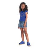 Camiseta Kyly Menina Algodão Curta Borboleta Verão Brilho