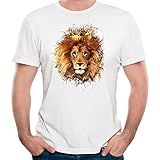 Camiseta Leão Camisa Coragem Força Fé Rei Coroa Cor:branco;tamanho:g