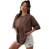 Camiseta Lisa Feminina Oversized