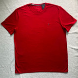 Camiseta Lisa Manga Curta Vermelha Tommy Hilfiger Original