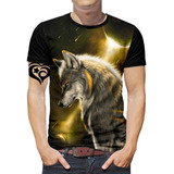 Camiseta Lobo Masculina Galaxia