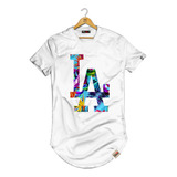 Camiseta Longline La - Los Angeles Camisa Blusa Manga Curta