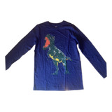 Camiseta Manga Longa Azul