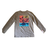 Camiseta Manga Longa Cinza