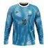 Camiseta Manga Longa Filtro Uv Argentina Azul Copa Retrô