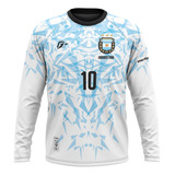 Camiseta Manga Longa Filtro Uv Argentina Copa Tri Campeã