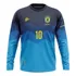 Camiseta Manga Longa Filtro Uv Brasil Azul Torcedor Retrô