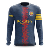 Camiseta Manga Longa Futebol Barcelona Espanha 12