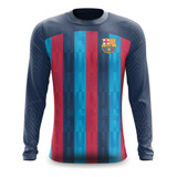 Camiseta Manga Longa Futebol Barcelona Espanha