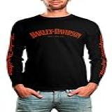 Camiseta Manga Longa Harley Davidson Iron 883 (mod. Unissex) Tamanho:m;cor:laranja