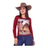 Camiseta Manga Longa Muladeiros Feminina Country Bordô