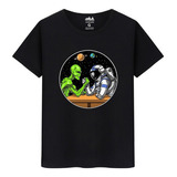 Camiseta Masculina Algodão Premium Alien Et Astronauta Força