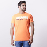 Camiseta Masculina Bordada Laranja