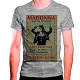Camiseta Masculina Cinza Poster Madonna Like A Virgin Tour 1985 (as2, Alpha, M, Regular)