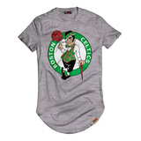Camiseta Masculina Longline Boston Celtics Blusa Manga Curta