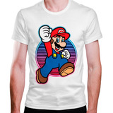 Camiseta Masculina Nintendo Super Mario Neon Power Jump Hero