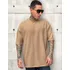 Camiseta Masculina Oversized Manga 3/4 Gola Alta