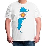 Camiseta Masculina Plus Size Branca Argentina (g4)