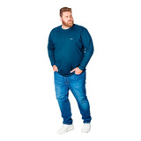 Camiseta Masculina Plus Size Manga Longa Inverno 100%algodão