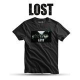 Camiseta Masculina Preta Estampa Lost