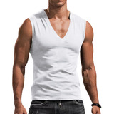 Camiseta Masculina Regata Respirável Com Decote Em V