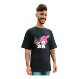 Camiseta Masculina Unissex Hello Kitty Kuromi E Melody