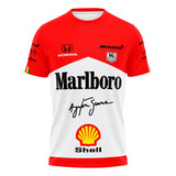 Camiseta Mclaren Marlboro Senna F1 Dry Fit Para Academia