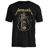 Camiseta Metallica Hetfield Iron Cross Guitar Cor:preto;tamanho:m