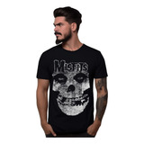 Camiseta Misfits Logo Glenn Danzig Bomber Punk Rock