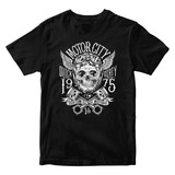 Camiseta Motociclista Caveira Moto Custom Harley Davidson 