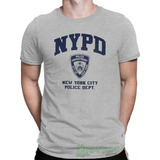 Camiseta New York Police Department Nypd Camisa Cinza Mescla