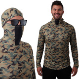 Camiseta Ninja Caça E Pesca Camuflagem Marpat Proteção Uv50+