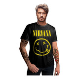 Camiseta Nirvana Rock Kurt Cobain Grunge Moto Rock Unissex