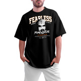 Camiseta Oversized Fearless Camisa Larga De Algodão Unissex