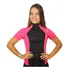 Camiseta Para Ciclista Feminina Manga Curta Rosa Com Preto