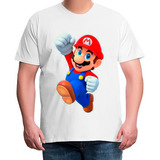 Camiseta Plus Size Bco Super Mario Comemorando Feliz