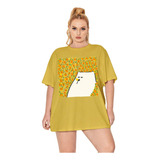 Camiseta Plus Size Gatinho