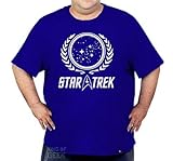 Camiseta Plus Size Star Trek Camisa Jornada Nas Estrelas Tamanho:gg;cor:azul