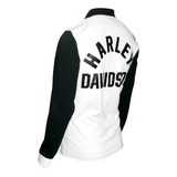 Camiseta Polo Feminina Harley Davidson Manga Longa Algodão