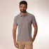 Camiseta Polo Premium Botões Perolados Slim Cinza