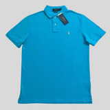 Camiseta Polo Ralph Lauren Custom Fit Azul Turquesa Original