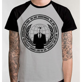 Camiseta Raglan Blusa Camisa Anonymous Legion Ciberativismo 