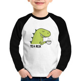 Camiseta Raglan Infantil Tea-rex Longa