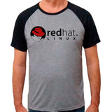Camiseta Raglan Red Hat Redhat Linux Informática