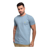 Camiseta Ralph Lauren Custom Slim Fit Yellow Icon Azul Claro